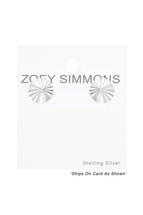 Sterling Silver Round Ear Studs - SS