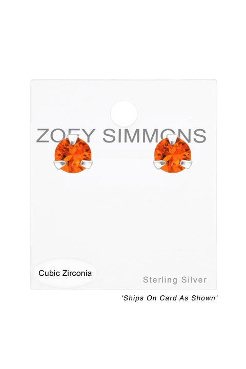 Sterling Silver Round 2mm Ear Studs With Cubic Zirconia - SS