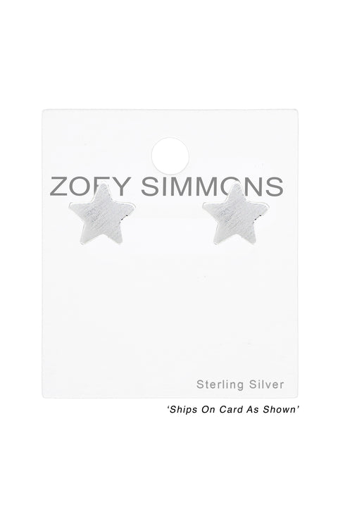 Sterling Silver Star Ear Studs - SS