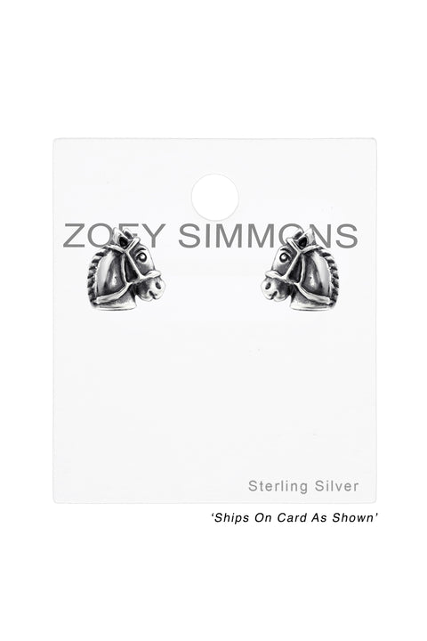 Sterling Silver Horse Ear Studs - SS
