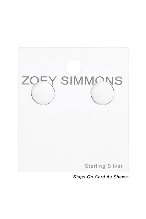 Sterling Silver Round Ear Studs - SS