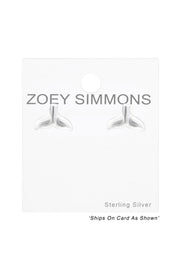 Sterling Silver Whale's Tail Ear Studs - SS