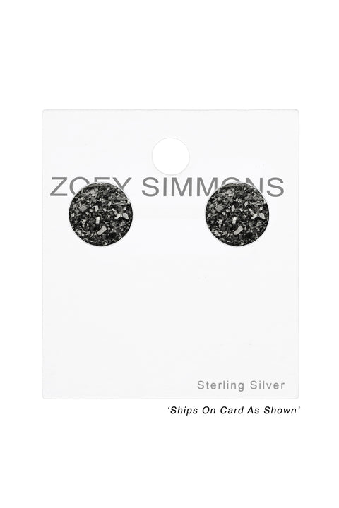 Sterling Silver Round Ear Studs - SS