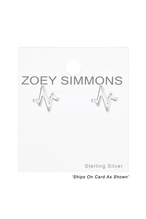 Sterling Silver Pulse Ear Studs - SS