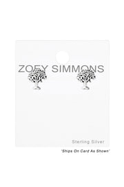 Sterling Silver Tree Of Life Ear Studs - SS