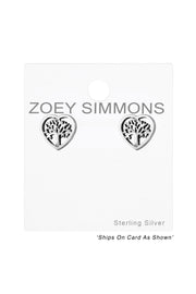 Sterling Silver Tree Of Life Ear Studs - SS