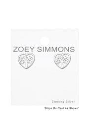 Sterling Silver Tree Of Life Ear Studs - SS