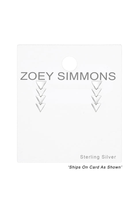 Sterling Silver Triangle Ear Studs - SS