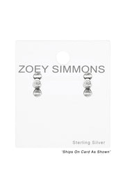 Sterling Silver Half Hoops Ear Studs - SS