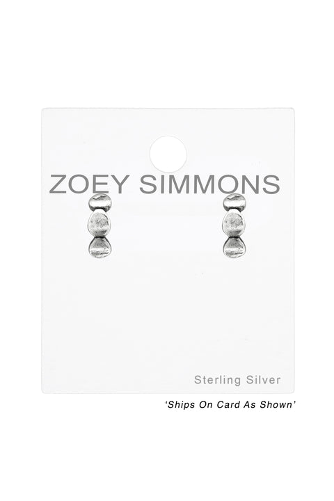 Sterling Silver Half Hoops Ear Studs - SS