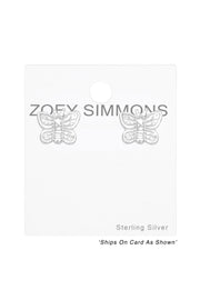 Sterling Silver Butterfly Ear Studs - SS