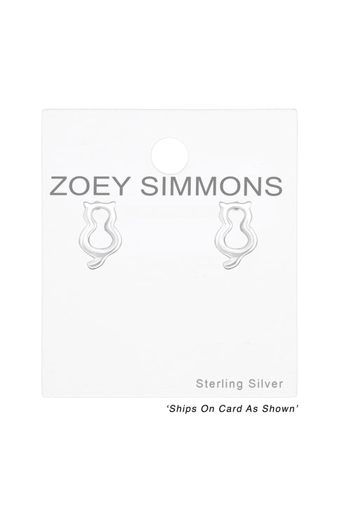 Sterling Silver Cat Ear Studs - SS