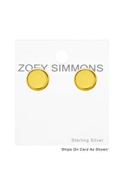 Sterling Silver Round Ear Studs - VM