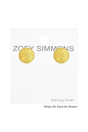 Sterling Silver Ball 4mm Ear Studs With Diamond Dust - VM