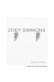 Sterling Silver Leaf Ear Studs - SS