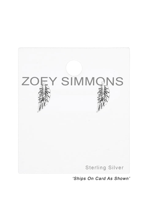 Sterling Silver Leaf Ear Studs - SS