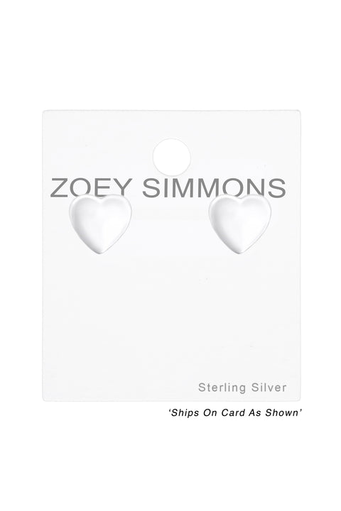 Sterling Silver Heart Ear Studs - SS