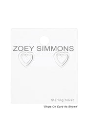 Sterling Silver Heart Ear Studs - SS