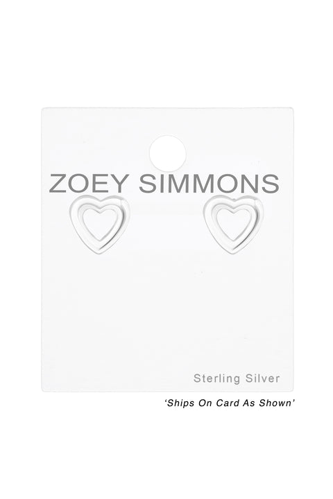 Sterling Silver Heart Ear Studs - SS