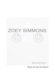 Sterling Silver Peace Sign Ear Studs - SS