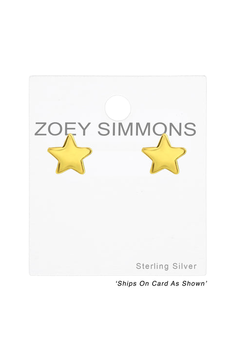 Sterling Silver Star Ear Studs - VM