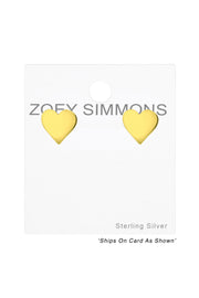 Sterling Silver Heart Ear Studs - VM