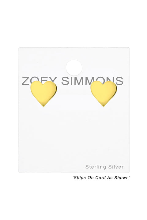 Sterling Silver Heart Ear Studs - VM