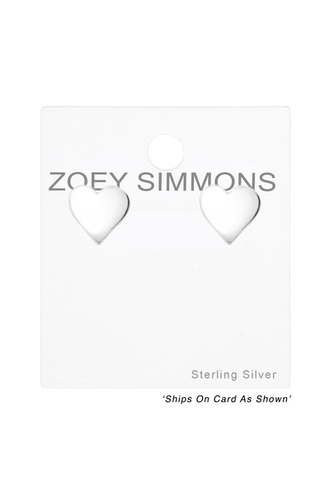 Sterling Silver Heart Ear Studs - SS
