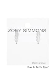 Sterling Silver Feather Ear Studs - SS