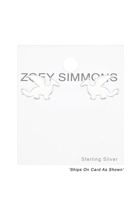 Sterling Silver Dragon Ear Studs - SS