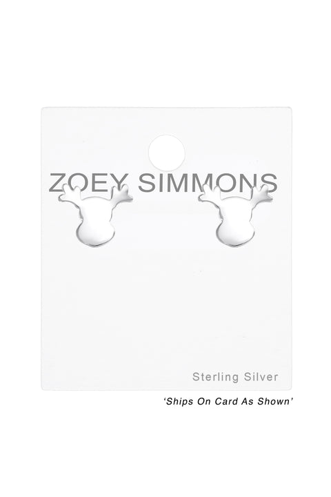 Sterling Silver Deer Ear Studs - SS