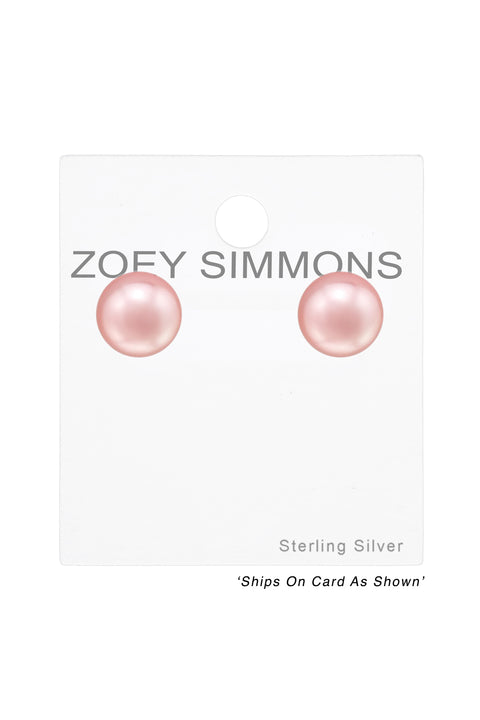 Synthetic Pearl 8mm Ear Studs - SS