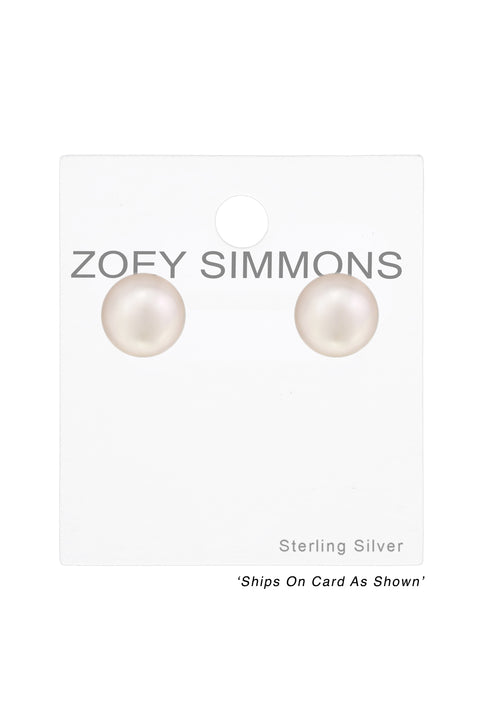 Synthetic Pearl 8mm Ear Studs - SS
