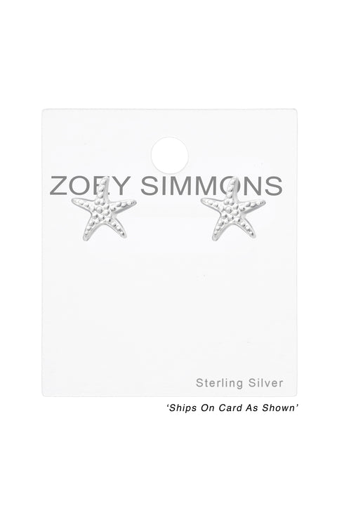 Sterling Silver Starfish Ear Studs - SS
