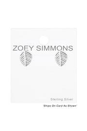 Sterling Silver Leaf Ear Studs - SS