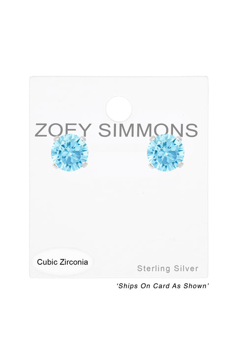 Sterling Silver Round 4mm Ear Studs With Cubic Zirconia - SS