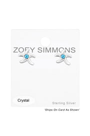 Sterling Silver Starfish Ear Studs With Crystal - SS