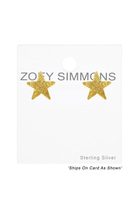 Sterling Silver Star Ear Studs - VM