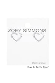 Sterling Silver Heart Ear Studs - SS