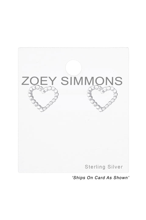 Sterling Silver Heart Ear Studs - SS