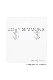 Sterling Silver Anchor Ear Studs - SS