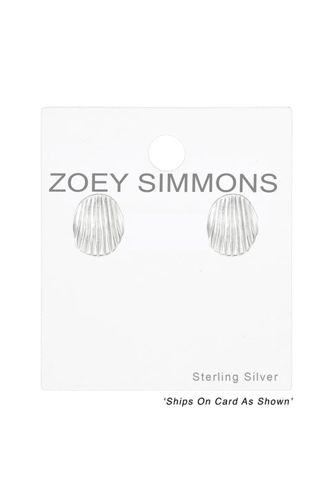 Sterling Silver Shell Ear Studs - SS