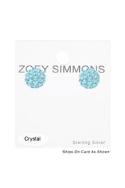 Sterling Silver Round Ear Studs & Swarovski_ Crystals - SS