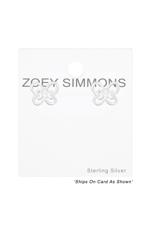 Sterling Silver Butterfly Ear Studs - SS