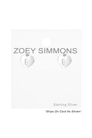 Sterling Silver Heart Ear Studs - SS