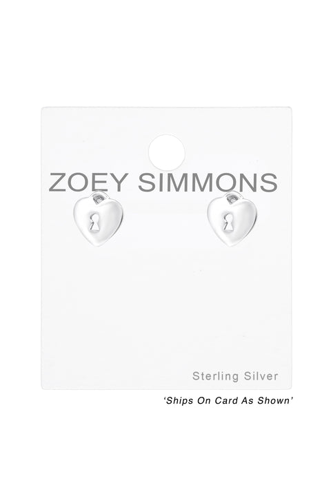 Sterling Silver Heart Ear Studs - SS
