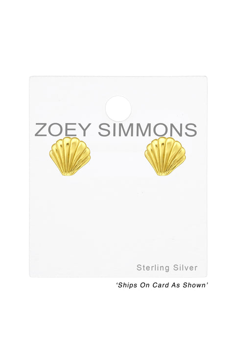 Sterling Silver Shell Ear Studs - VM