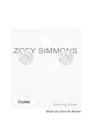 Sterling Silver Round Ear Studs & Swarovski_ Crystals - SS
