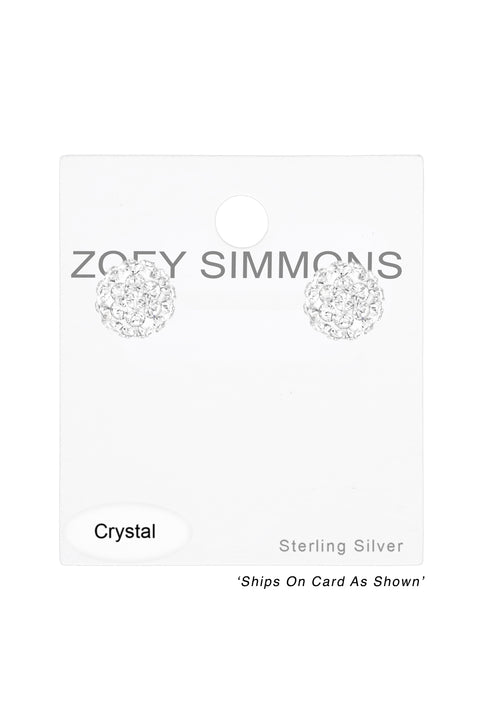 Sterling Silver Round Ear Studs & Swarovski_ Crystals - SS