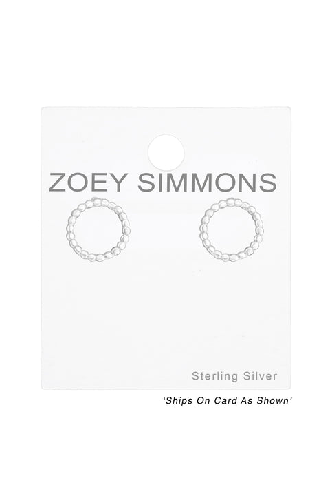 Sterling Silver Circle Ear Studs - SS